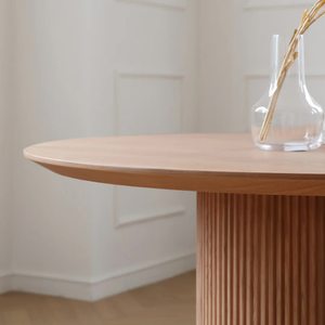 <b>Round</b> <b>Dining</b> <b>Table</b> Modern Made of Solid Teak Wood Frame with Natural Wood Color High Quality Material <b>for</b> Indoor and Outdoor Use - Product Image 6