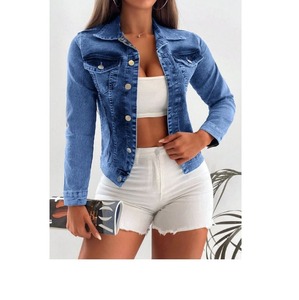 Chaqueta vaquera para mujer a precio mayorista, chaqueta vaquera de boda de estilo corto holgada y fina para primavera y otoño, proveedor de BD - Product Image 1