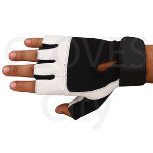 Wholesale Unisex Half Finger Leather Gym <b>Gloves</b> from <b>GLOVES</b> City Sialkot Pakistan Elastic Wrist Wraps for Weight Lifting - Product Image 4