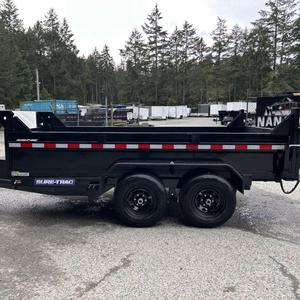 Black Double Axle 7x14 Dump <b>Trailer</b> 7 Ft x 14 Ft 4 Ft High <b>Farm</b> Hauling Utility <b>Trailer</b> - Product Image 3