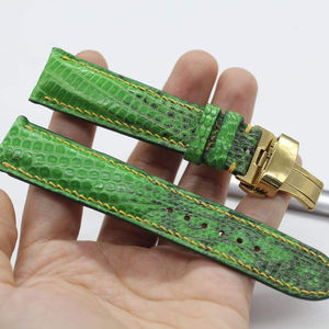 Correa de reloj de cuero de lagarto de alta calidad correas de reloj de cuero genuino hechas en acero inoxidable de Vietnam tamaños 18/22/24mm precio de fábrica - Product Image 1