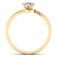 Bagues personnalisées en or jaune 14 carats avec pierre unique et solitaire en diamant véritable pour femmes, accessoires de bijouterie