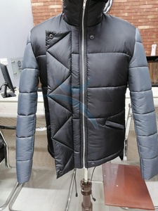 ORCAFITS Chaqueta Acolchada Negra para Hombre con Cuello Alto, Cortavientos, de Poliéster, Abrigo Casual de Invierno con Cremallera, Ajuste Regular, Color Liso - Product Image 2