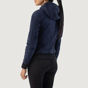 Private Logo Low Price Women Hooded Leather <b>Jackets</b> Adult Size Slim Fit Pure <b>Suede</b> Leather Zipper <b>Jackets</b> - Product Image 3