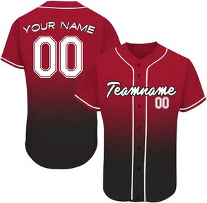 Camiseta de Béisbol con Diseño de Degradado Personalizado, Camisetas Deportivas con Botones, Camiseta de Equipo de Béisbol Sublimada - Product Image 1