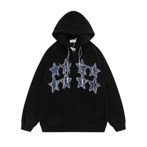 เสื้อฮู้ดพิมพ์ลายเย็บขอบผ้าพัฟฟ์มีฮู้ดโอเวอร์ไซส์แบบกำหนดเอง - Product Image 3