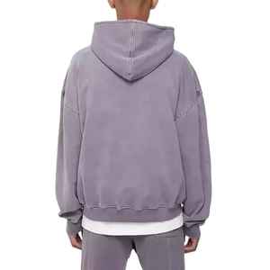 Sudaderas con capucha para hombre de gran venta personalizadas sin cordón con cremallera de alta calidad 100% algodón liso de gran tamaño Fleece Fit Boxy para invierno - Product Image 6