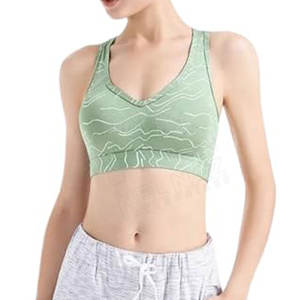 Soutien-gorge de sport pour femmes avec logo imprimé personnalisé Vêtements de fitness légers en polyester/nylon Soutien élevé Dos croisé Grande taille Athlétique - Product Image 4