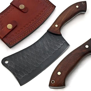 Couteau de chef Burraq artisanal en acier au carbone, multifonctionnel, motif goutte de pluie, étui en cuir, manche en bois DIY OEM, cuisine - Product Image 3