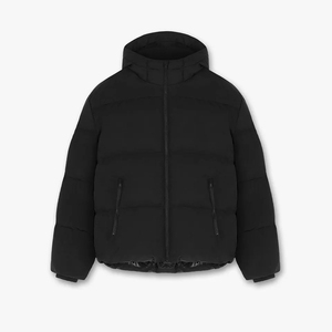 Veste matelassée décontractée imperméable en polyester enduit 100 % OEM, motif uni, doublure tissée pour l'hiver, vente en gros personnalisée - Product Image 5
