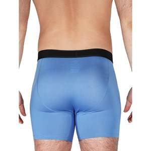 Calzoncillos bóxer de tiro medio para hombre, ropa interior suave transpirable con bulto en D, logotipo de tela de punto de Color sólido en la cintura para hombre adulto - Product Image 5