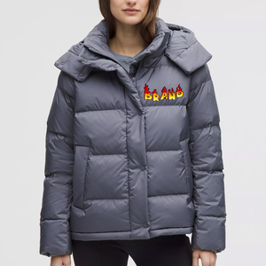 Chaqueta acolchada de Invierno para mujer con estampado personalizado recién llegado con forro de lana diseño Reversible transpirable y resistente al viento - Product Image 1