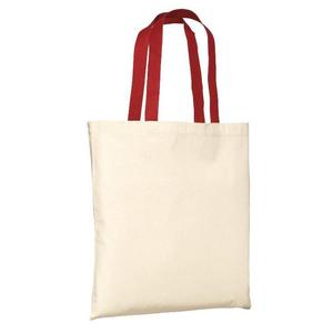 Sac fourre-tout économique en 100 % coton, taille moyenne, poignées contrastées durables, impression sérigraphique de lettres pour usage quotidien et publicitaire - Product Image 5