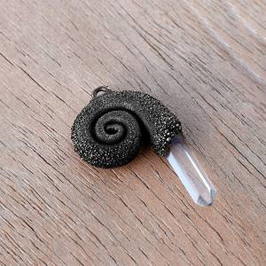 Elegante colgante de serpiente electroformada, collar de piedras preciosas de cristal puntiagudo Natural, regalo de joyería espiritual hecho a mano - Product Image 4