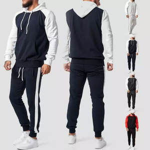 Tenue de jogging décontractée, ensemble de pantalons, poche zippée, sweats à capuche, poche zippée avec cordon de serrage, ensemble de survêtement pour hommes - Product Image 2