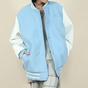 เสื้อแจ็คเก็ตเบสบอลแบบครอปสำหรับผู้หญิง สไตล์สตรีทแวร์ ปักลายเชนิลล์ พิมพ์ลายหนัง ผลิตโดย OEM รับทำโลโก้ตามสั่ง - Product Image 6