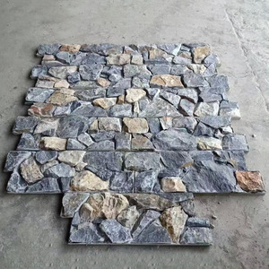 Panneaux <span class=keywords><strong>de</strong></span> grand livre gris modernes Revêtement mural en <span class=keywords><strong>pierre</strong></span> <span class=keywords><strong>de</strong></span> culture antiacide et érodé naturel Placage en <span class=keywords><strong>pierre</strong></span> à face fendue pour usage intérieur et extérieur - Product Image 4