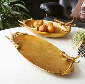 Venta al por mayor moderna bandeja redonda de almacenamiento para servir y plato en oro para la decoración de la boda - Product Image 4