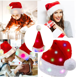 New Year Thick Plush Christmas Hat Hip Hop Style Adult Size Santa Claus Warm Winter Cap Customizable for Party <b>Decorations</b> Home - Product Image 5