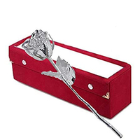 24K Silberbeschichtete Handgefertigte Rose Luxuriöses Romantisches Valentinstag- & Weihnachtsgeschenk für Sie Hochzeitstag Erschwinglich