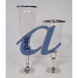 Bougeoir en verre aux prix les plus bas avec bougeoir de décoration de mariage de style vintage en métal de qualité supérieure à vendre - Product Image 2