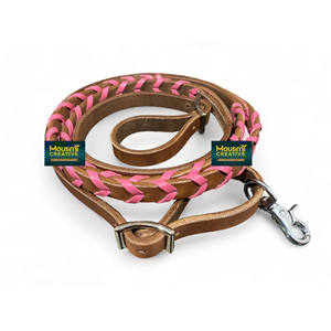Totalmente personalizable occidental OEM ecuestre caballo Argentina cuero de vaca Rein trenzado Rosa encaje lámina a granel fabricante de fábrica - Product Image 1