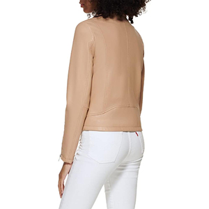 Marron Qualité Prix Qualité supérieure Conception personnalisée Veste en cuir véritable pour femmes de taille adulte Veste en cuir pour femmes - Product Image 3