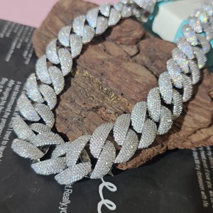 RB Gems Custom 925 Sterling Silver VVS Moissanite Rose Gold Iced Cuban Link Chain Hip Hop Style Fine Charm Bracelet - Product Image 3