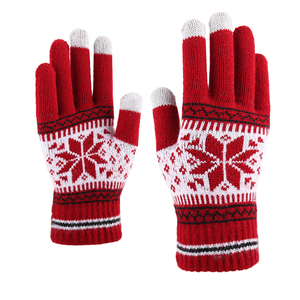 Gants d'hiver unisexes en acrylique pour hommes et femmes, mitaines chaudes et antidérapantes en tricot pour écran tactile - Product Image 4