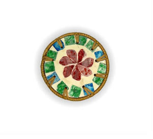 Posavasos de Nácar con Diseño Floral Hecho a Mano, Decoración Artística con Incrustaciones de Concha, Protección para Mesa en Hogar, Villa u Hotel - Product Image 2