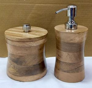 Juego de accesorios de baño de madera listo para enviar para decoración, juego de baño de lujo para uso doméstico o hotelero - Product Image 2