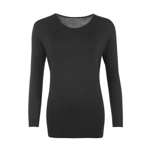 เสื้อยืดแขนยาวผ้าฝ้าย100% สองชั้นแฟชั่นสำหรับผู้หญิงระบายอากาศได้ดีติดโลโก้แบรนด์ตามสั่ง - Product Image 4