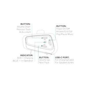 Casque de moto avec audio HD IPX6 pour casque Bluetooth avec autonomie de 12 heures et assistant IA - Product Image 2