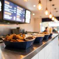 Barquette en papier kraft jetable de qualité alimentaire, écologique, pour emballages de restauration rapide