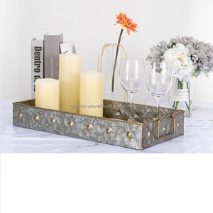 Customized Galvanized <b>Tray</b> Metal Serving <b>Trays</b> <b>Drink</b> Round Serving <b>Tray</b> for the Home Restaurant - Product Image 4