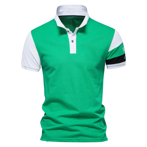 Nuevo algodón transpirable de verano con estilo para hombres para Polos Ropa de punto informal con hombro parcheado - Product Image 3