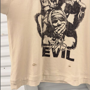 Logo personnalisé 100% coton été lavage à l'acide vaporisateur double manches en détresse imprimé coupe ample décontracté surdimensionné T-shirt pour hommes - Product Image 2