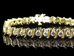 Bracelet tennis exclusif en or 10 ct avec de brillants diamants cultivés en laboratoire conçu pour les femmes sophistiquées - Product Image 2