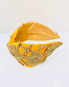 Nouveau bandeau ethnique indien brodé à la main avec nœud supérieur et perles pour filles et femmes, taille unique - Product Image 3