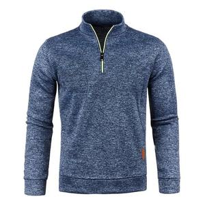 Sudaderas con media cremallera de otoño para hombre, jersey de manga larga de Color sólido, cuello alto, chaqueta cálida de invierno, abrigos deportivos, estilo Streetwear - Product Image 2