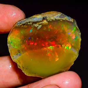 Pierre précieuse en vrac d'opale naturelle, opale éthiopienne brute, opale éthiopienne brute, opale de feu Welo, pierre précieuse d'opale, 58 ct. R-261 - Product Image 1