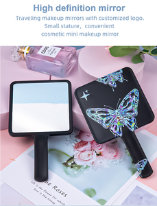 Nuevo espejo portátil con mango de 9*16, espejo de maquillaje de plástico de alta definición, espejo pequeño con LOGOTIPO impreso - Product Image 3