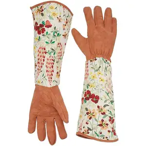 Best Supplier Outdoor Hand Protective Garden Work Gloves Breathable Leather Coated Garden Gloves