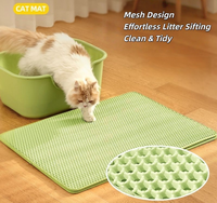Tapis de litière pour chat en PVC imperméable, pliable, double nid d'abeille en EVA, antidérapant, lavable, taille personnalisée, vente en gros, ODM OEM