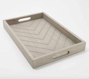 Plateau de service fait à la main avec poignées, plateau de petit déjeuner en bambou plateaux en bois plateau de service décoratif pour manger - Product Image 3