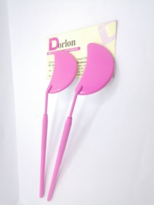 Miroirs d'extension de cils roses Miroir d'inspection de cils portable de marque privée personnalisé Miroir de cils en forme de croissant de lune en gros - Product Image 2