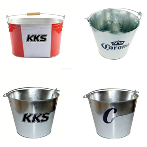 Cubo <span class=keywords><strong>de</strong></span> Hielo Metálico <span class=keywords><strong>de</strong></span> 3.5L, 5L y 8L con Logotipo Personalizado para Cervecerías, Bodegas y Bares, Compatible con OEM/ODM, para Promoción - Product Image 1