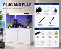 Aquarium personnalisé de luxe 500-1000L en verre ultra clair avec cadre en alliage d'aluminium ensemble d'armoires pour la filtration de puisard