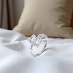 0.50กะรัต F-G/VS Lab growed round Diamond GOLD Solid ''Pave set แหวนหมั้น for เธอสัญญาแหวนเพชร - Product Image 5