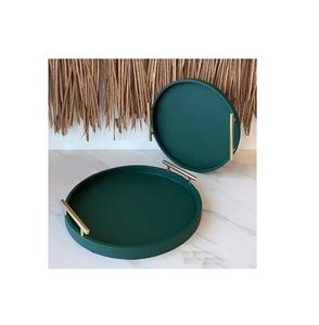 Plateau de service à café en bois avec poignée en métal Plateau de service sucré en forme de rectangle de la meilleure qualité en vrac - Product Image 2